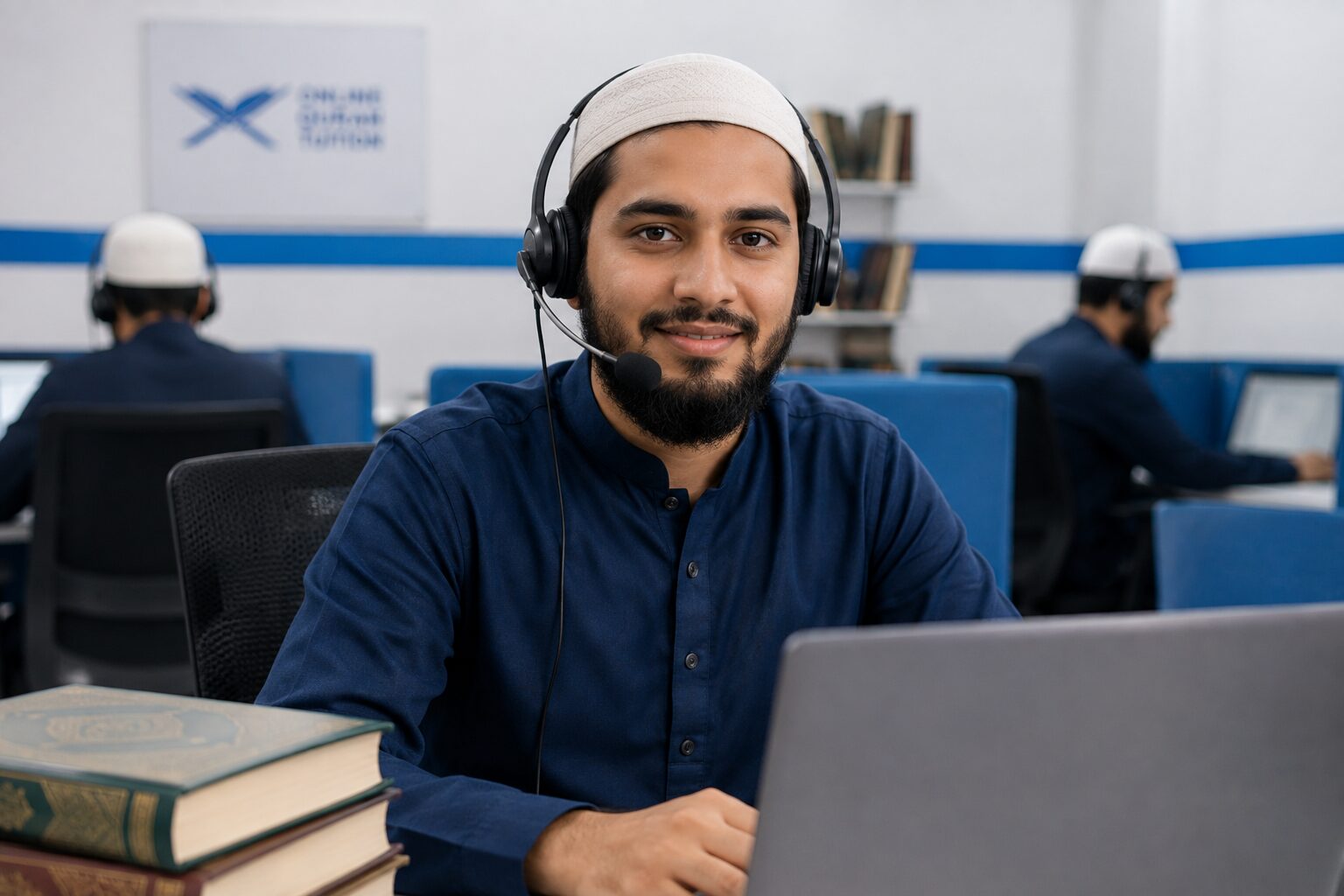 Qari teacher delivering a one-to-one online Quran lesson