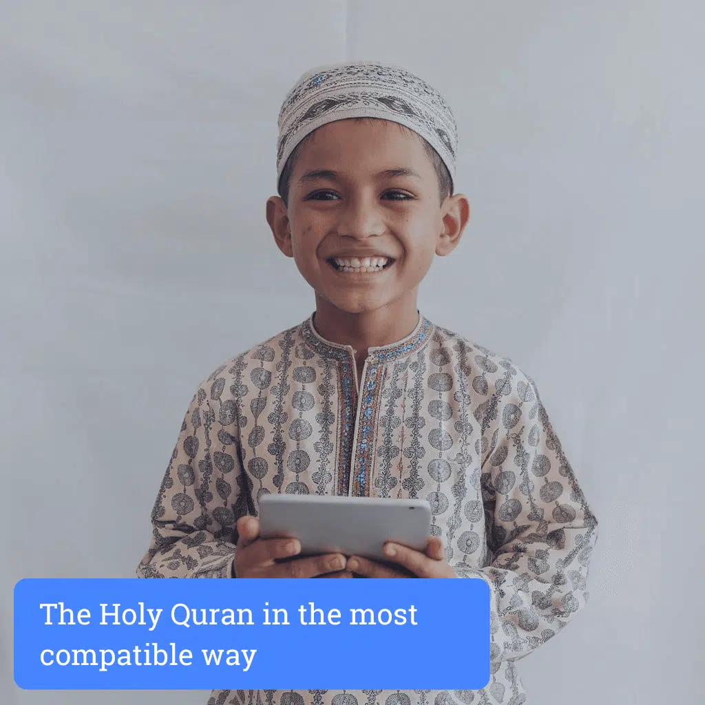 boy learning the holy quran in the most compatible way