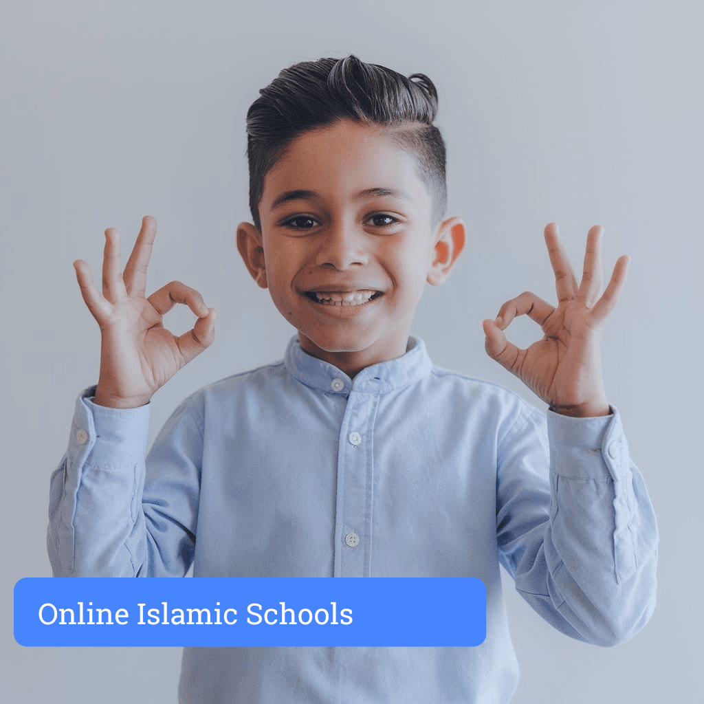 boy participating in online islamic school session