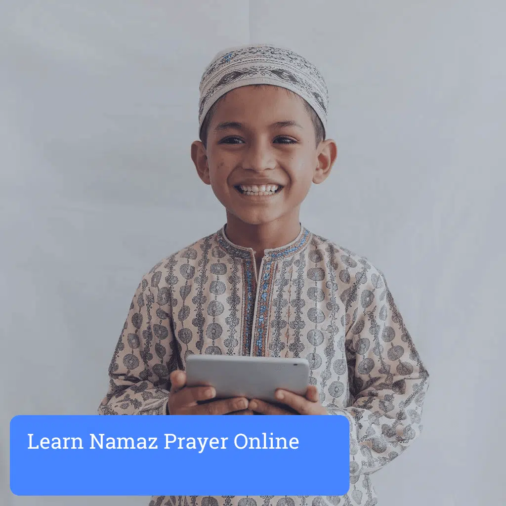 boy practicing namaz steps online