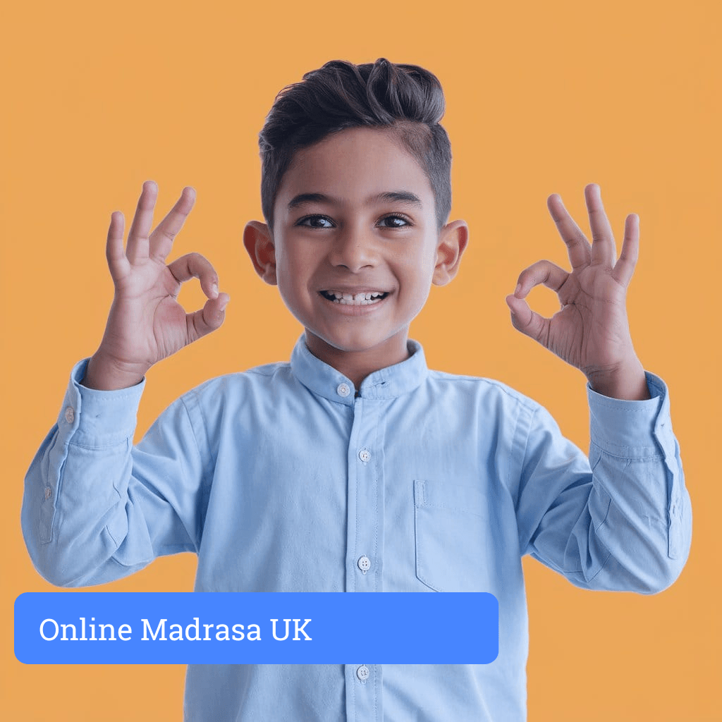 child attending live online madrasa UK session