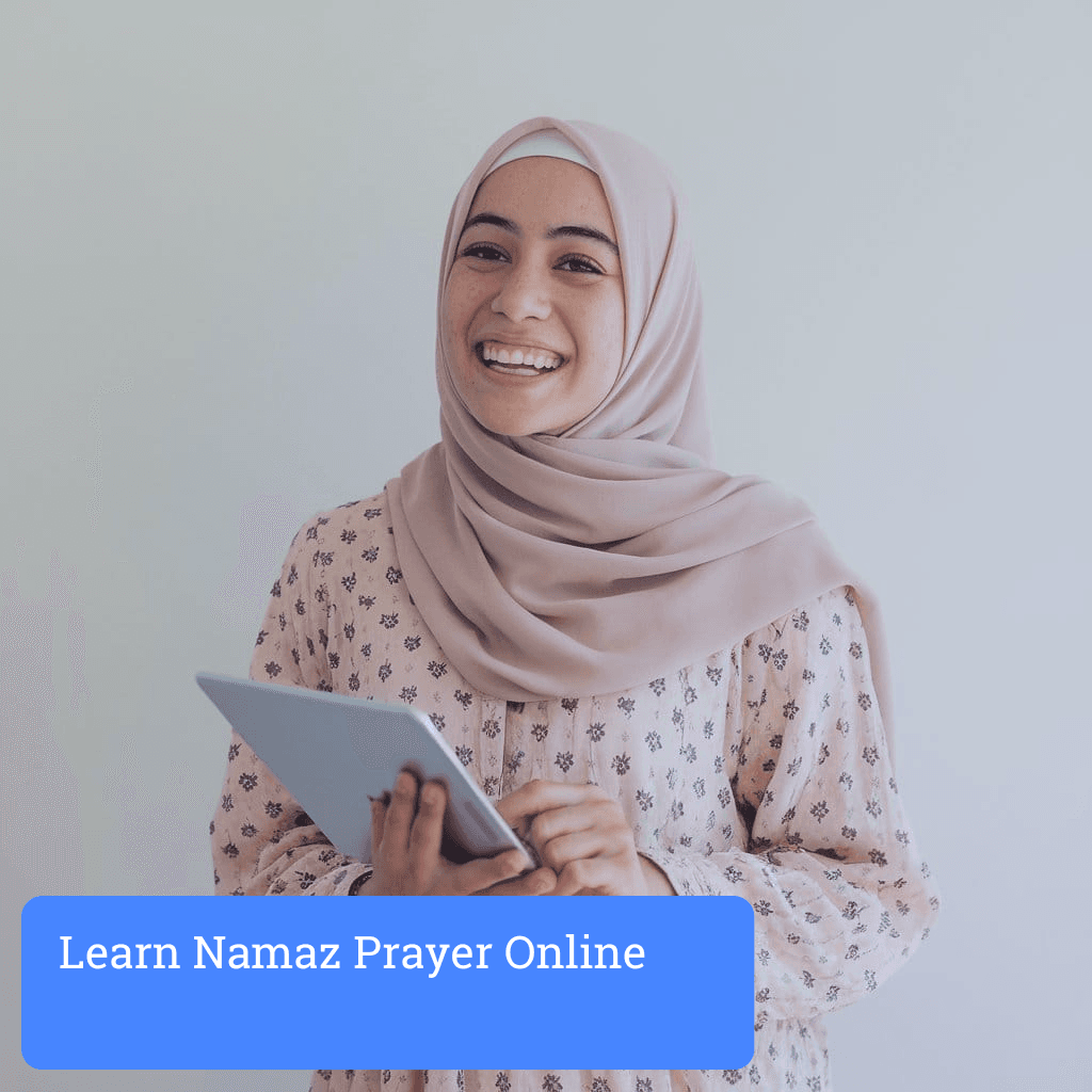 girl learning namaz prayer online
