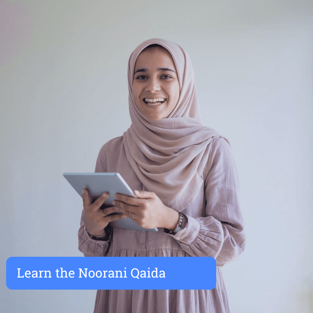 girl learning the noorani qaida online