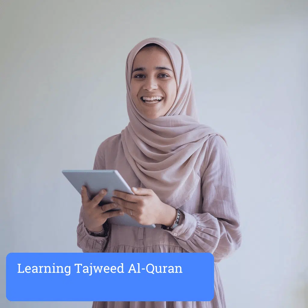 girl reciting quran with tajweed guidance