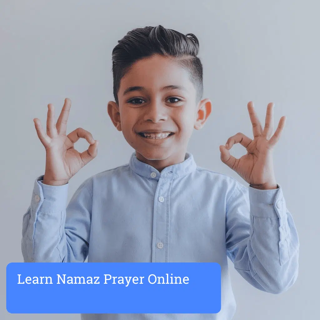 kid attending online namaz prayer class