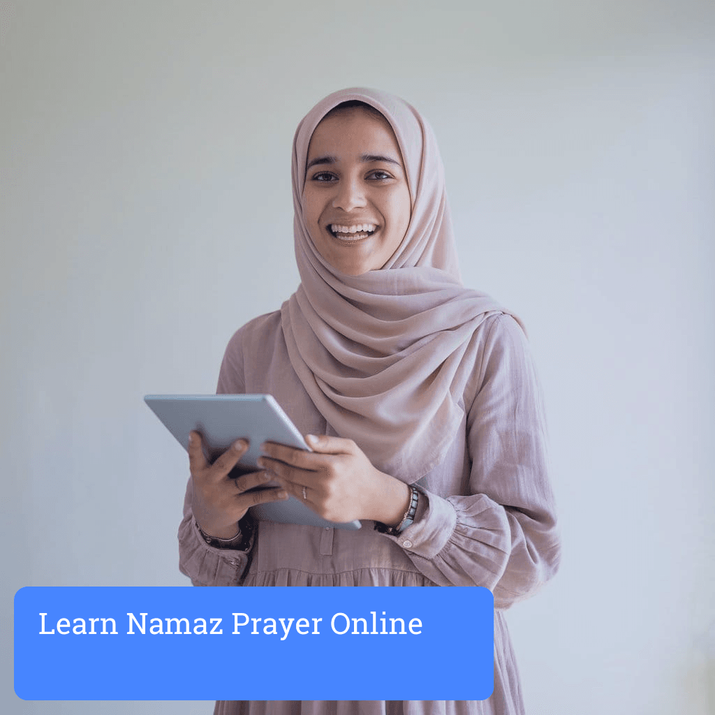 kid reciting namaz prayer during online session