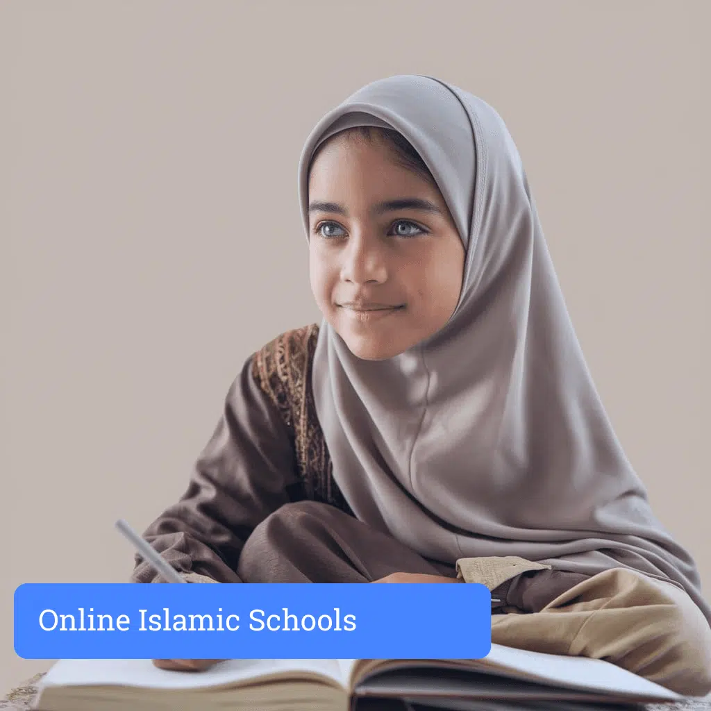 kid studying at online islamic school