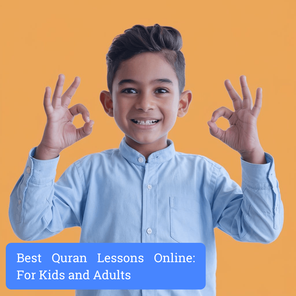 young boy studying quran in online lessons