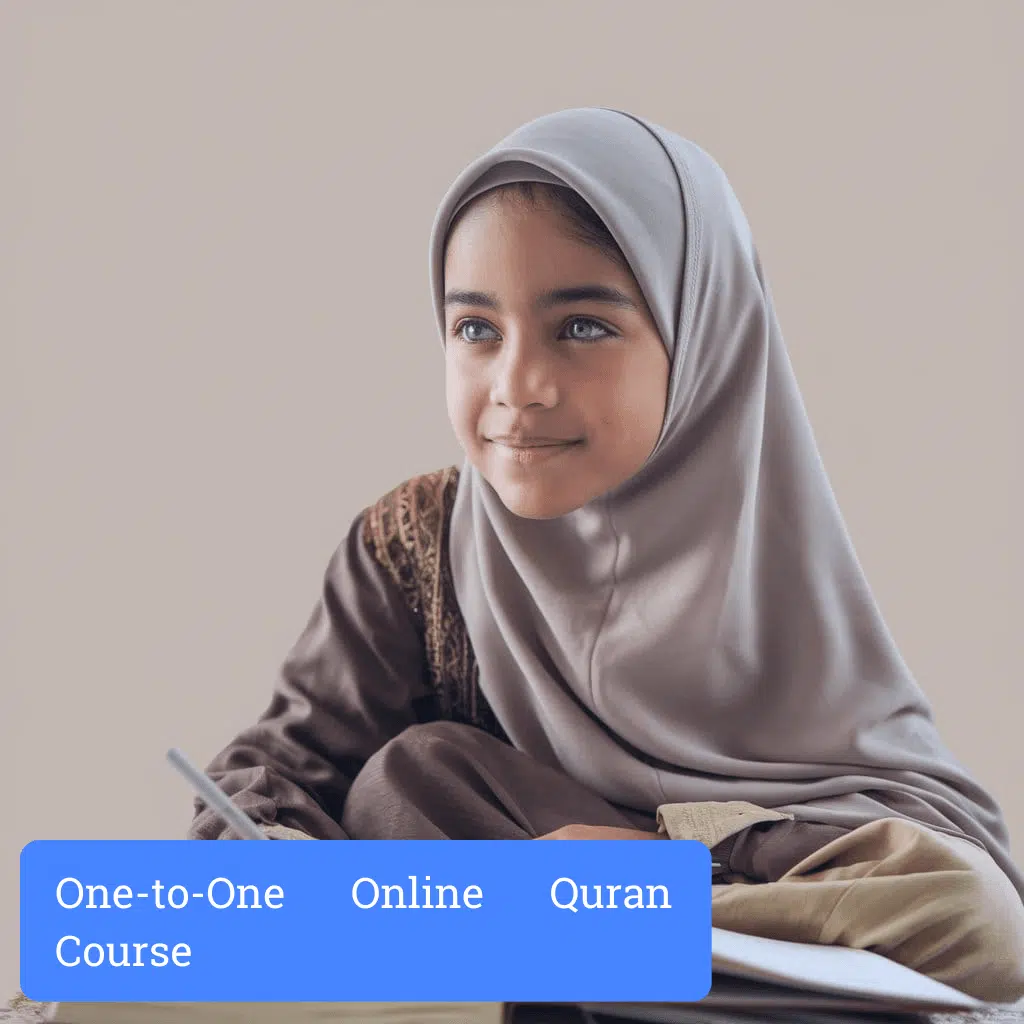 young girl studying quran in one-to-one online session